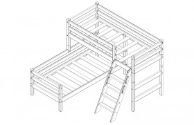 Кровать Соня вариант 8 угловая с наклонной лестницей Белый полупрозрачный в Верхоянске - verhoyansk.katalogmebeli.com | фото 4