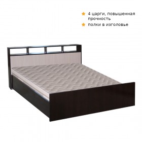 Кровать ТРОЯ 1200 Венге-Дуб бел. в Верхоянске - verhoyansk.katalogmebeli.com | фото