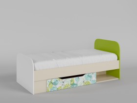 Кровать Твит 1650х750 (Белый/Зеленый/корпус Клен) в Верхоянске - verhoyansk.katalogmebeli.com | фото