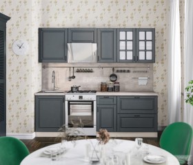 Кухня Регина 24 2,4 м (Серый матовый/Белый) в Верхоянске - verhoyansk.katalogmebeli.com | фото