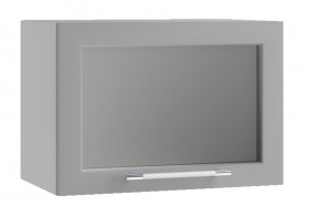 Лофт ПГС 500 шкаф верхний горизонтальный со стеклом (Штукатурка серая/корпус Серый) в Верхоянске - verhoyansk.katalogmebeli.com | фото