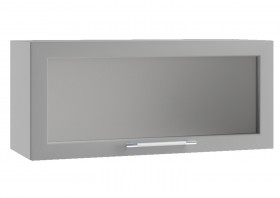 Лофт ПГС 800 шкаф верхний горизонтальный со стеклом (Штукатурка серая/корпус Серый) в Верхоянске - verhoyansk.katalogmebeli.com | фото