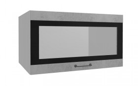 Лофт ВПГСФ 800 шкаф верхний горизонтальный со стеклом высокий с фотопечатью (Бетон светлый/корпус Серый) в Верхоянске - verhoyansk.katalogmebeli.com | фото