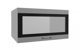 Лофт ВПГСФ 800 шкаф верхний горизонтальный со стеклом высокий с фотопечатью (Штукатурка серая/корпус Серый) в Верхоянске - verhoyansk.katalogmebeli.com | фото