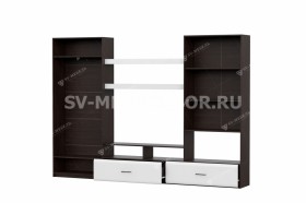 Мебель для гостиной МГС 7 Исполнение 1 Дуб Венге/Белый глянец в Верхоянске - verhoyansk.katalogmebeli.com | фото