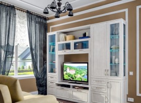 Модульная гостиная Флоренция (Дуб Сонома белый) в Верхоянске - verhoyansk.katalogmebeli.com | фото