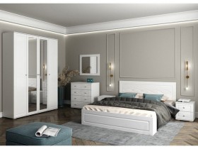 Модульная спальня Барселона (Белый/Белый глянец) в Верхоянске - verhoyansk.katalogmebeli.com | фото