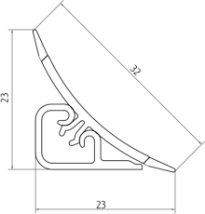 Плинтус LB-23, L=3000мм, травертин римский в Верхоянске - verhoyansk.katalogmebeli.com | фото 2
