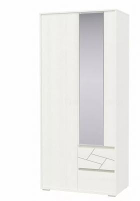 Шкаф 2-х дверный с ящиками Аделина 1000 Рамух белый в Верхоянске - verhoyansk.katalogmebeli.com | фото