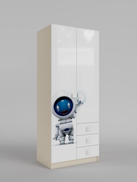 Шкаф 2-х створчатый с ящиками Санни (Белый/корпус Клен) в Верхоянске - verhoyansk.katalogmebeli.com | фото
