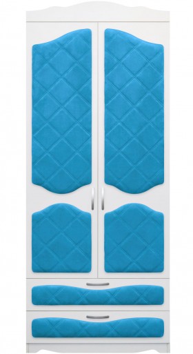 Шкаф 2-х створчатый с ящиками серии Иллюзия 84 Ярко-голубой в Верхоянске - verhoyansk.katalogmebeli.com | фото