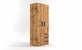 Шкаф 2-х створчатый с ящиками Шервуд (Дуб Вотан) в Верхоянске - verhoyansk.katalogmebeli.com | фото