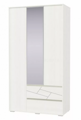 Шкаф 3-х дверный с ящиками Аделина 1200 Рамух белый в Верхоянске - verhoyansk.katalogmebeli.com | фото