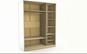 Шкаф 3-х створчатый с ящиками Эппл (Зеленый/Белый/корпус Клен) в Верхоянске - verhoyansk.katalogmebeli.com | фото 4