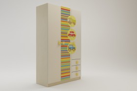 Шкаф 3-х створчатый с ящиками Клаксон (Бежевый/корпус Клен) в Верхоянске - verhoyansk.katalogmebeli.com | фото