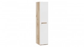 Шкаф для белья с 1-ой дверью «Фьюжн» Дуб Делано/Белый глянец в Верхоянске - verhoyansk.katalogmebeli.com | фото