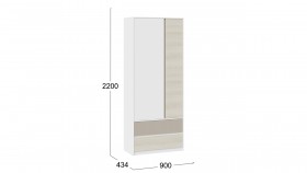 Шкаф для одежды комбинированный «Сканди» Дуб Гарден/Белый/Глиняный серый в Верхоянске - verhoyansk.katalogmebeli.com | фото 4