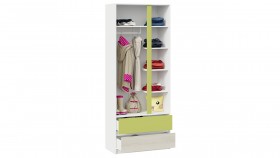 Шкаф для одежды комбинированный «Сканди» Дуб Гарден/Белый/Зеленый в Верхоянске - verhoyansk.katalogmebeli.com | фото 4