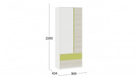 Шкаф для одежды комбинированный «Сканди» Дуб Гарден/Белый/Зеленый в Верхоянске - verhoyansk.katalogmebeli.com | фото 5