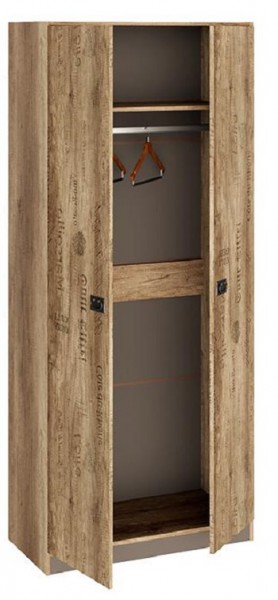 Шкаф для одежды «Пилигрим» (Дуб Каньон светлый, Фон серый) в Верхоянске - verhoyansk.katalogmebeli.com | фото 2