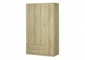 Шкаф для платья и белья 3-х дверный без зеркала Дуб Сонома в Верхоянске - verhoyansk.katalogmebeli.com | фото
