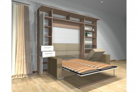 Шкаф-кровать с диваном Каролина в Верхоянске - verhoyansk.katalogmebeli.com | фото 3