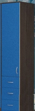 Шкаф-пенал №2 (закрытый) Бодего темный/Голубой в Верхоянске - verhoyansk.katalogmebeli.com | фото