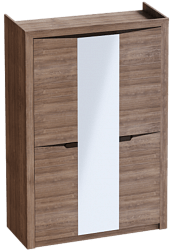 Шкаф трехдверный Соренто Дуб стирлинг/Кофе структурный матовый в Верхоянске - verhoyansk.katalogmebeli.com | фото 1