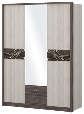 Шкаф трехстворчаты с зеркалом Шк68.1 Николь в Верхоянске - verhoyansk.katalogmebeli.com | фото 1