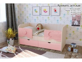 Соня Кровать детская 2 ящика 1.6 Розовый глянец в Верхоянске - verhoyansk.katalogmebeli.com | фото