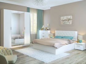 Спальня Тиффани (Белый текстурный) в Верхоянске - verhoyansk.katalogmebeli.com | фото