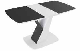 Стол обеденный «Гарда» Тип 1 (Белый/Стекло матовое черный графит) в Верхоянске - verhoyansk.katalogmebeli.com | фото 5